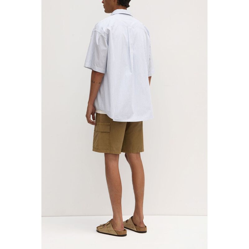 Assembly Label Alec Poplin Stripe Short Sleeve Shirt Blue/White Stripe image number 1